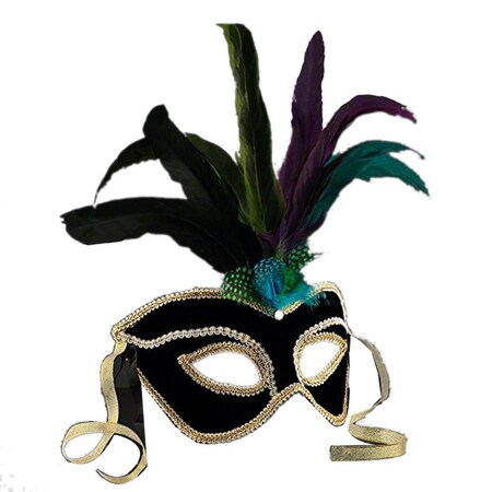Endless Games Non-Light Up Velvet & Feather Carnival Mask EN3330930